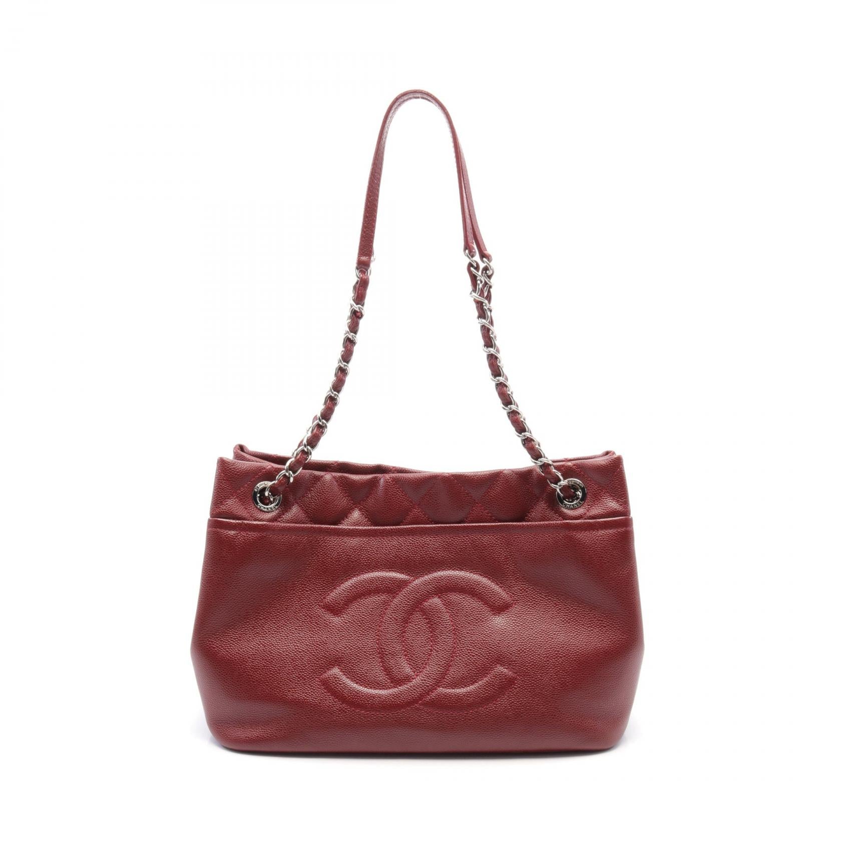 Chanel Leather Shoulder Bag Red