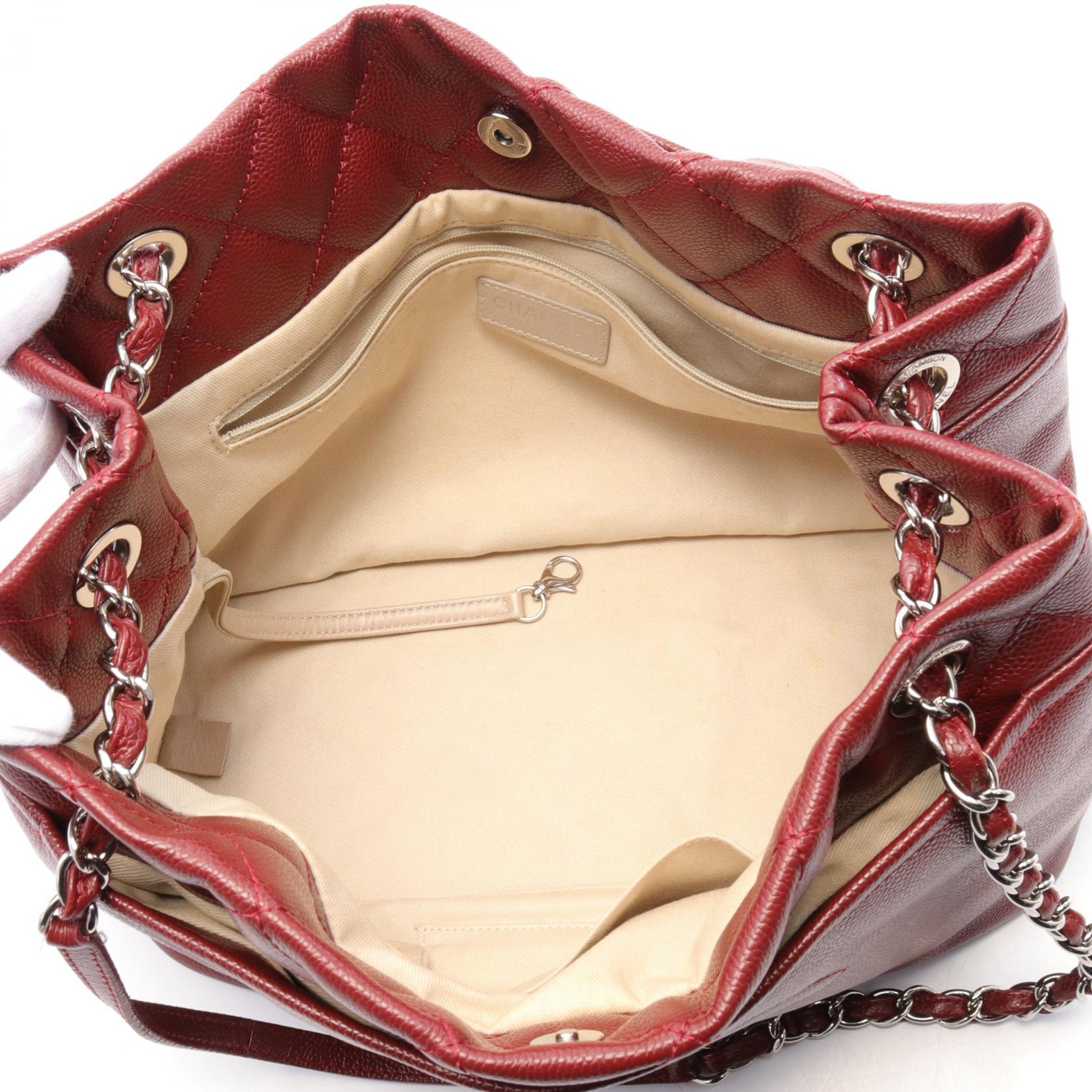 Chanel Leather Shoulder Bag Red