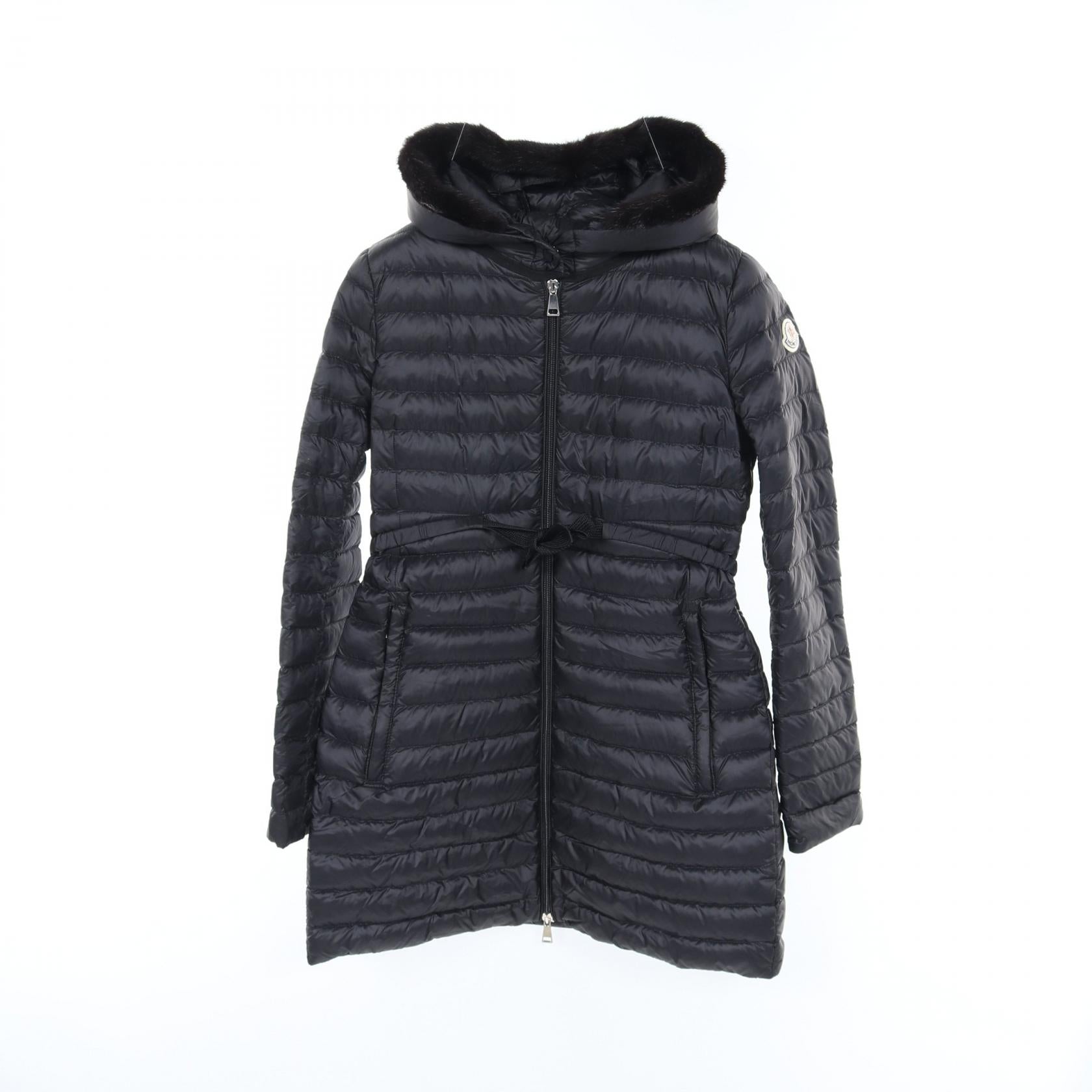 Moncler BARBELFUR Nylon Down Jacket Black