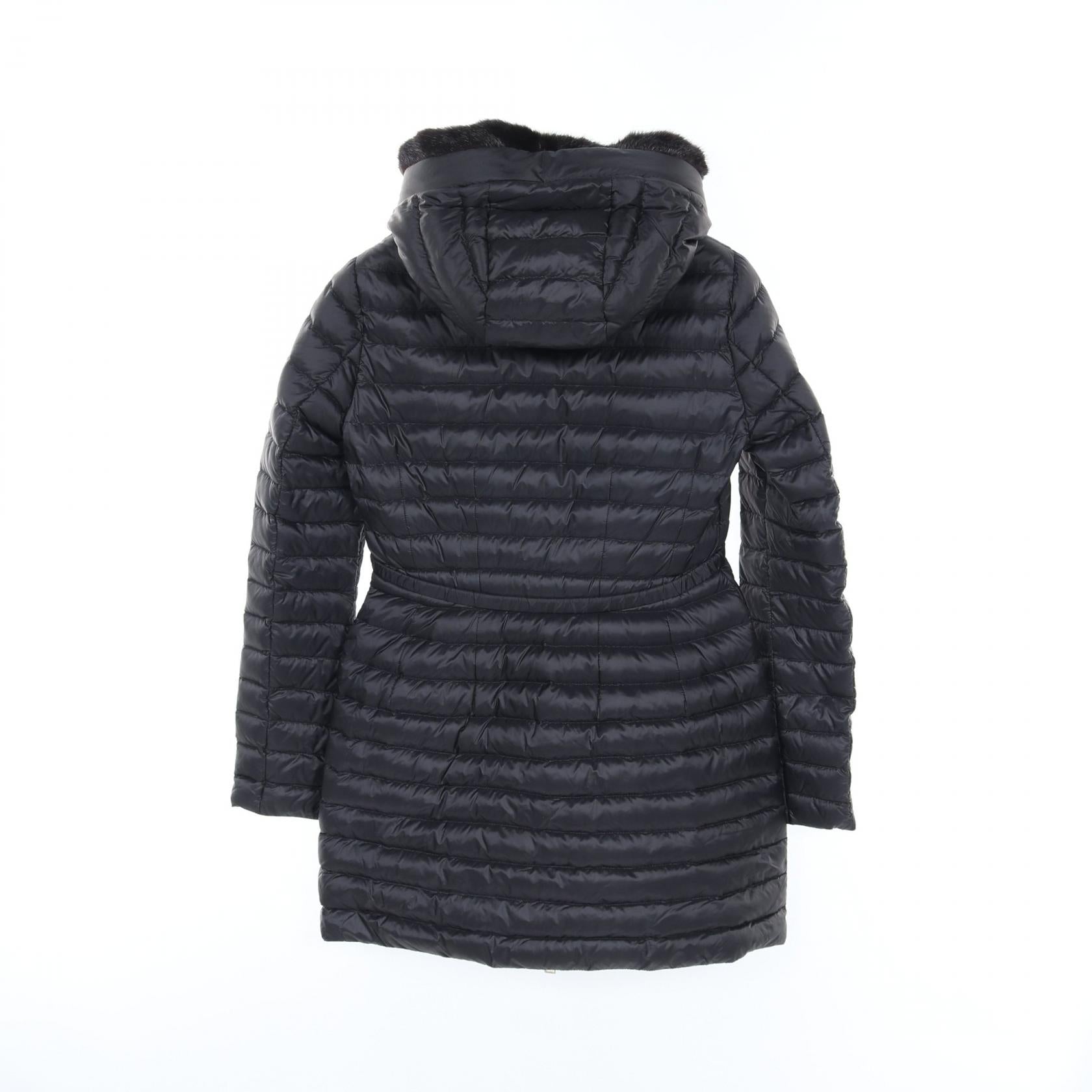 Moncler BARBELFUR Nylon Down Jacket Black