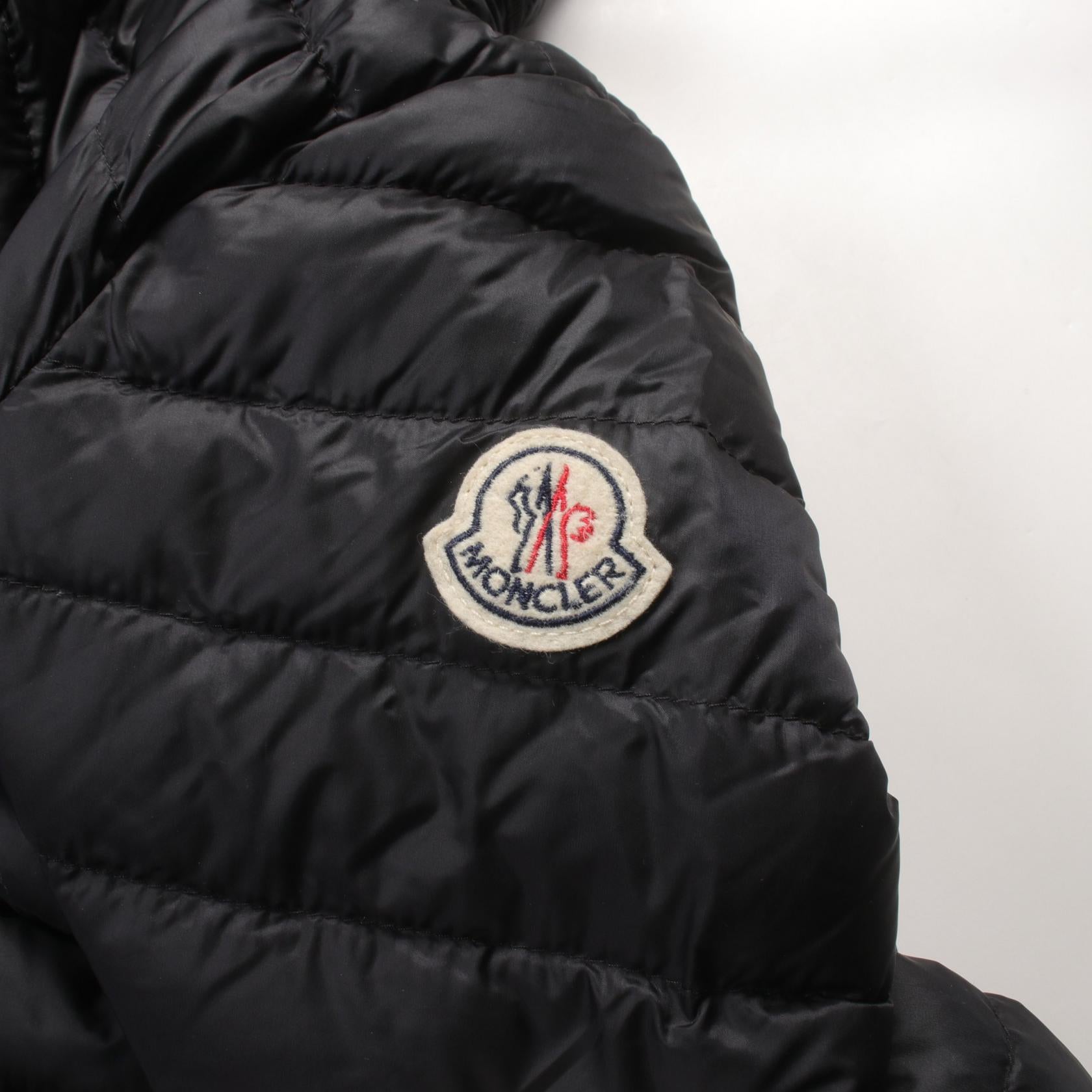 Moncler BARBELFUR Nylon Down Jacket Black