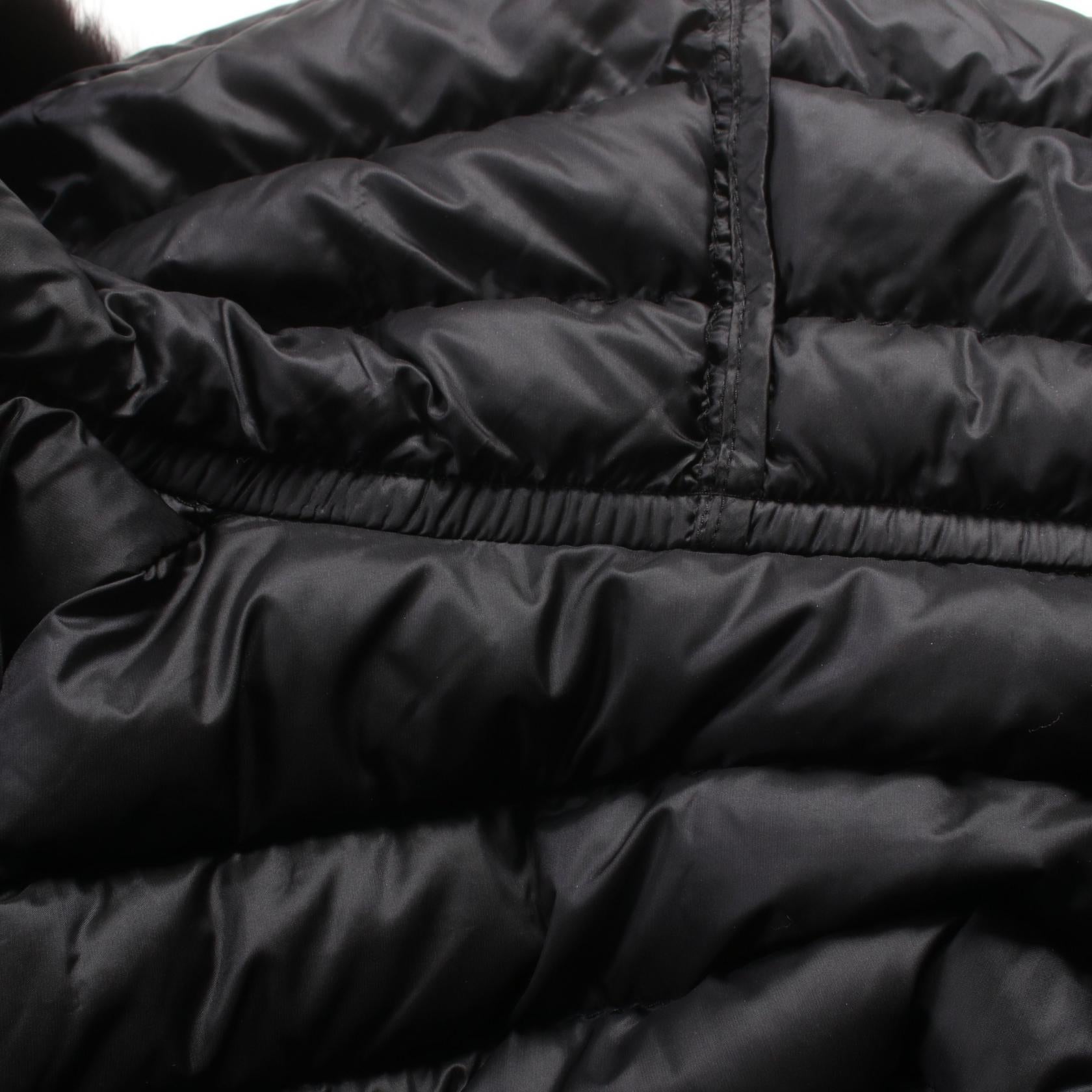 Moncler BARBELFUR Nylon Down Jacket Black