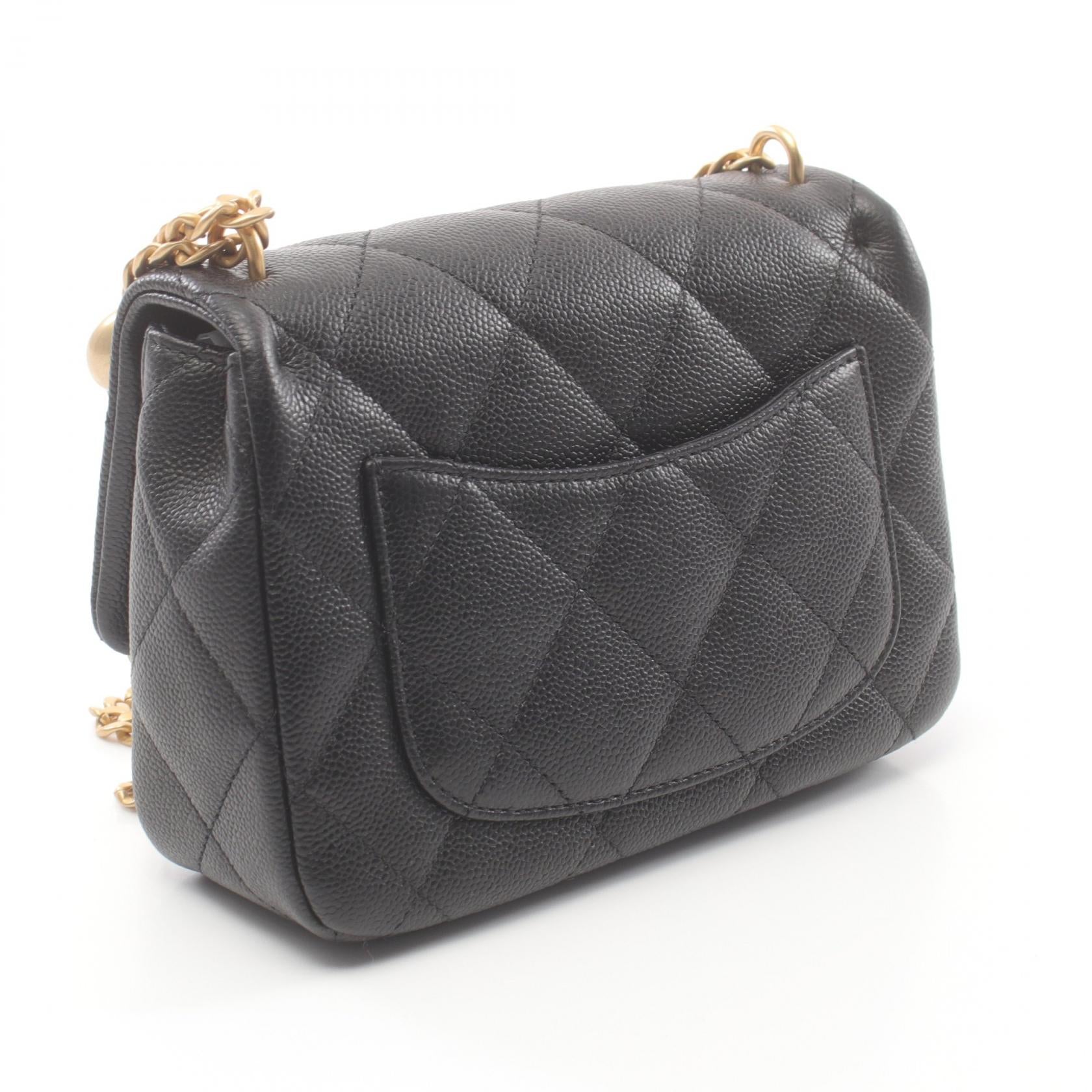 Chanel Caviar Skin Matelasse Shoulder Bag Black