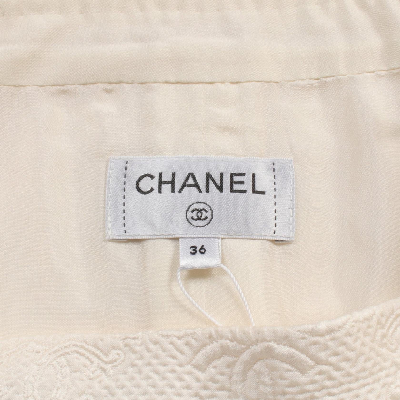 Chanel Wool Silk Embossed Skirt