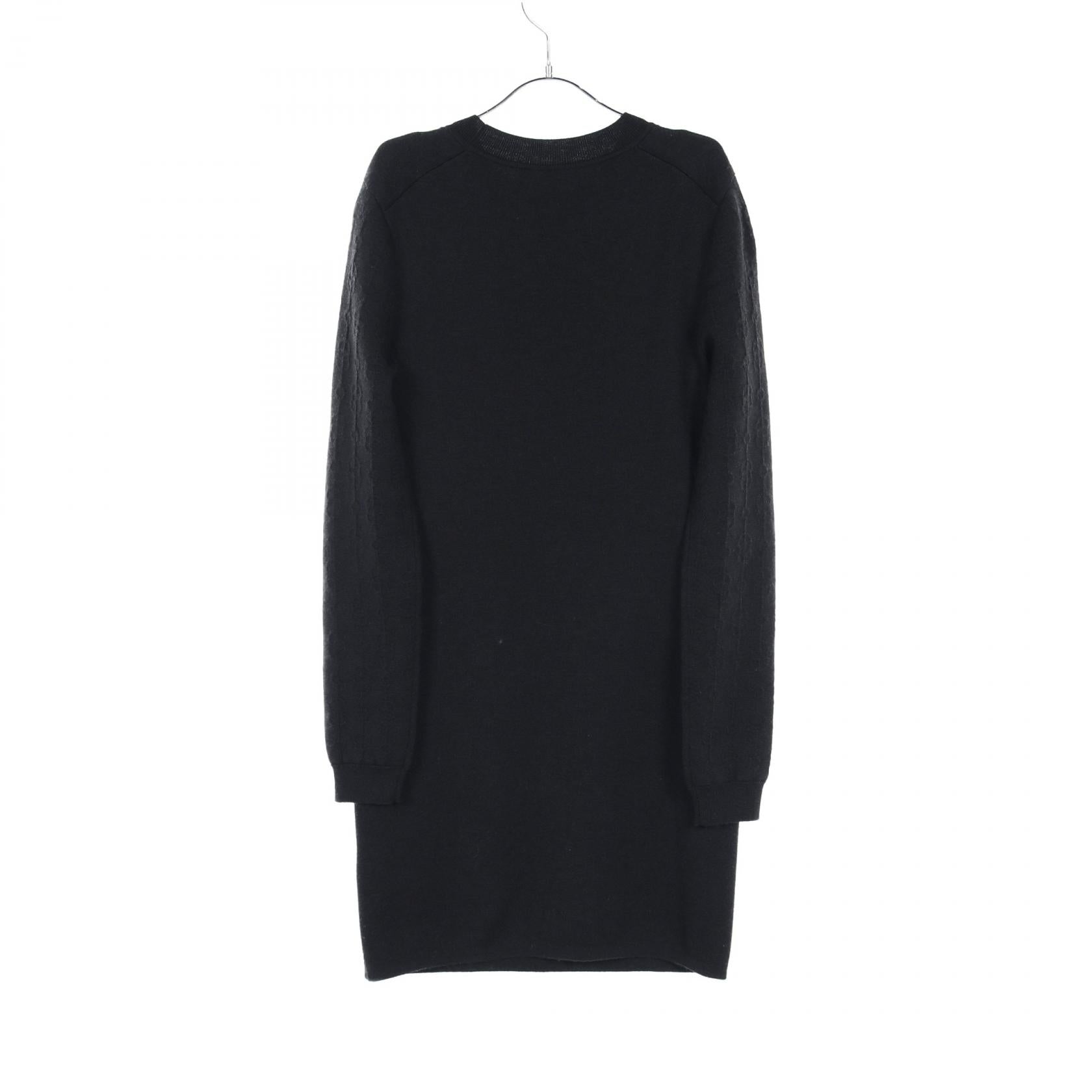 Hermes Silk Cashmere Dress Black