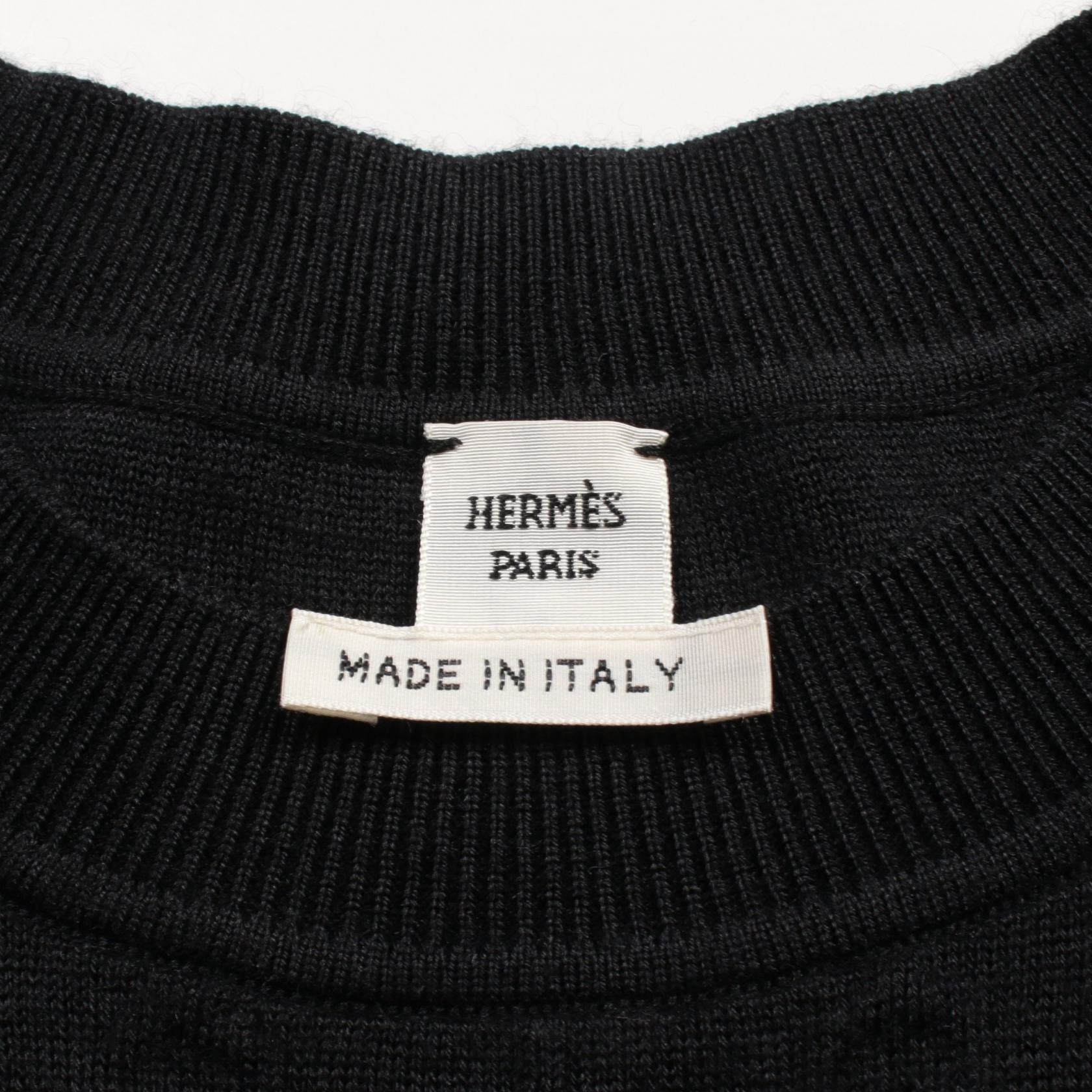 Hermes Silk Cashmere Dress Black