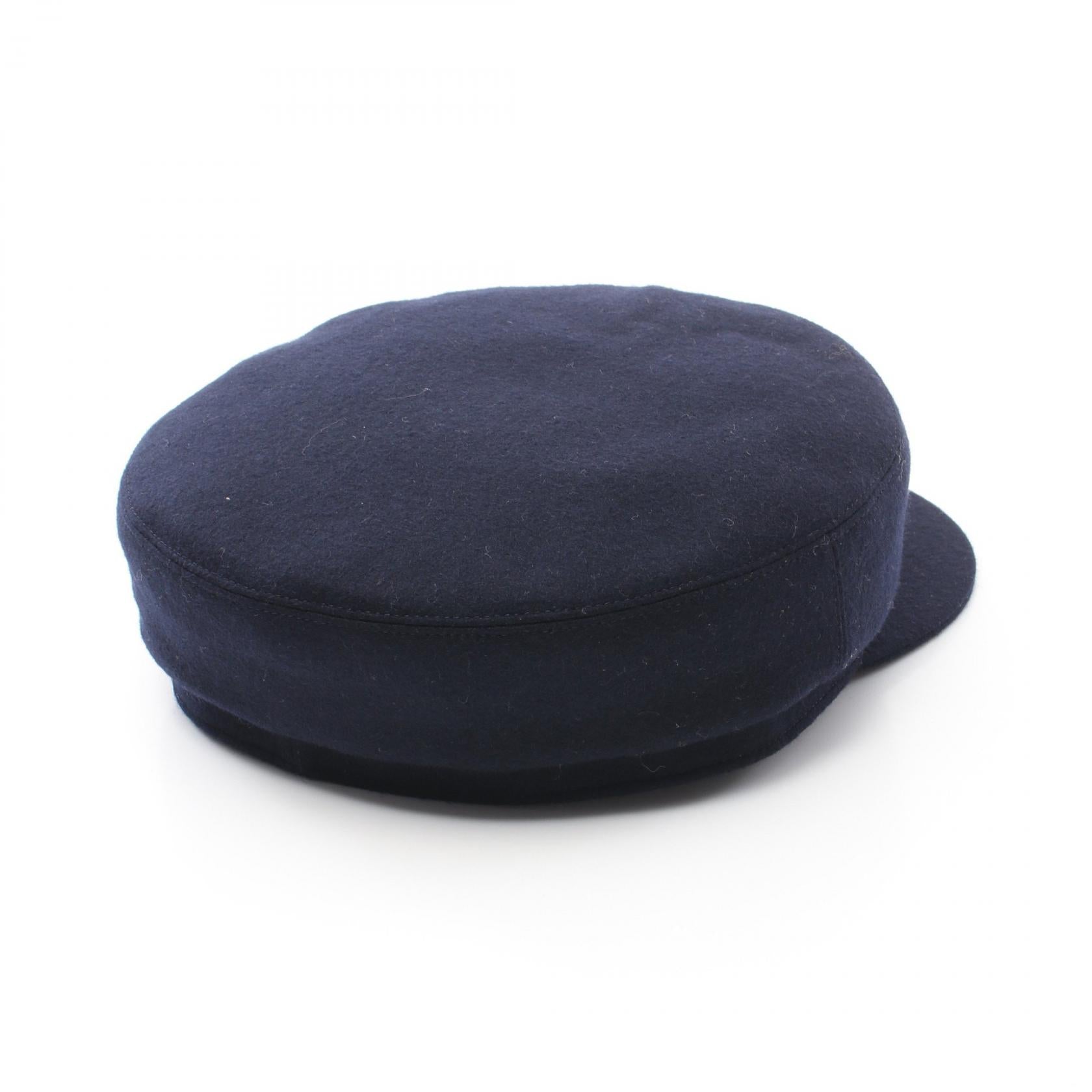 Hermes Silk Cashmere Hat Navy