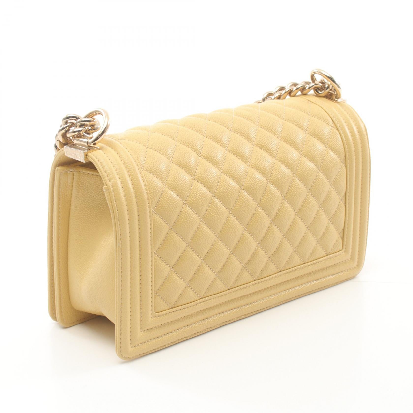 Chanel Boy Matelasse Shoulder Bag Yellow