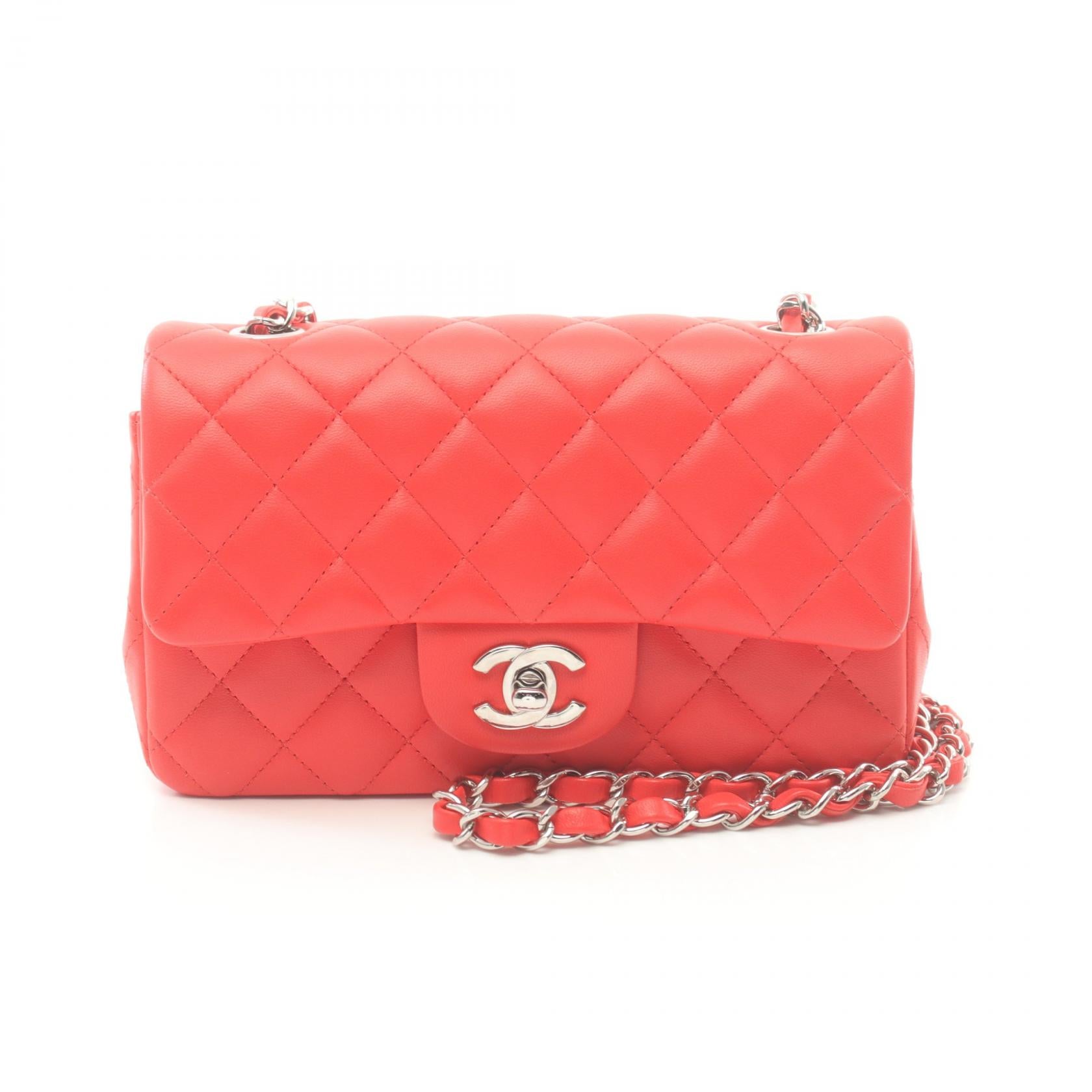 Chanel Mini Matelasse 20 Shoulder Bag Red Lambskin