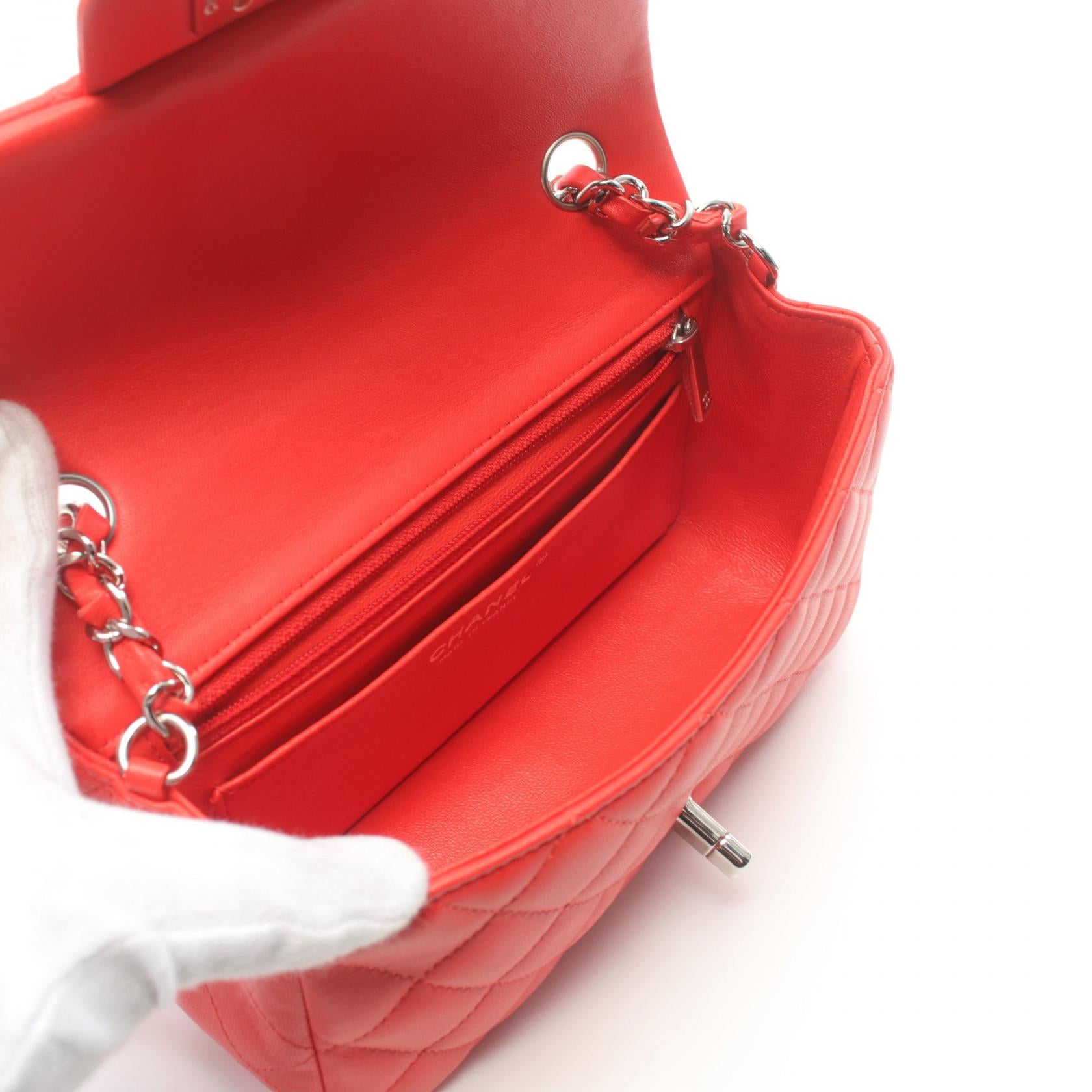 Chanel Mini Matelasse 20 Shoulder Bag Red Lambskin