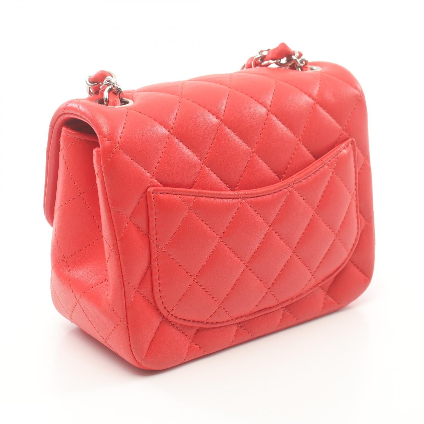 Chanel Mini Matelasse Lambskin Shoulder Bag Red