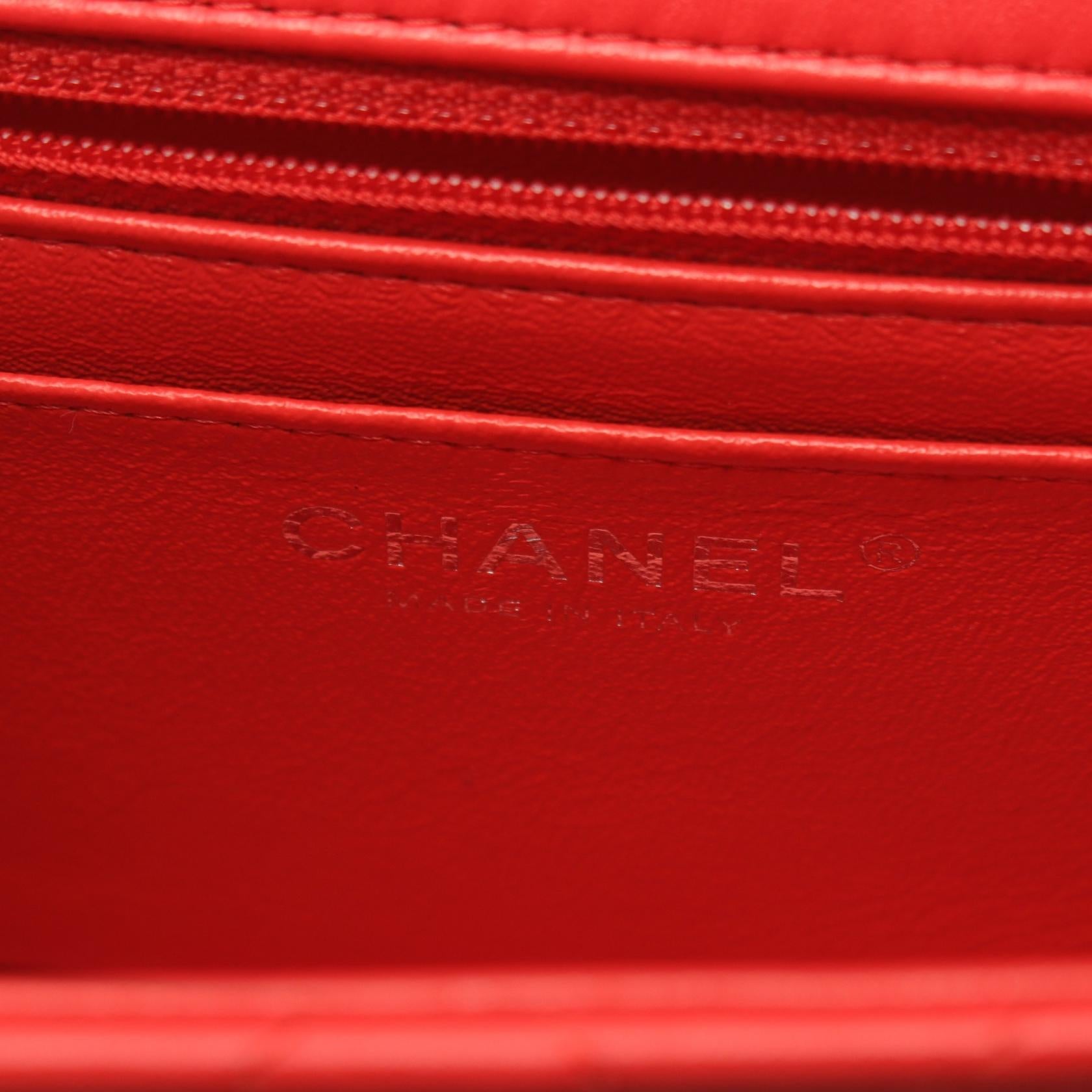 Chanel Mini Matelasse Lambskin Shoulder Bag Red