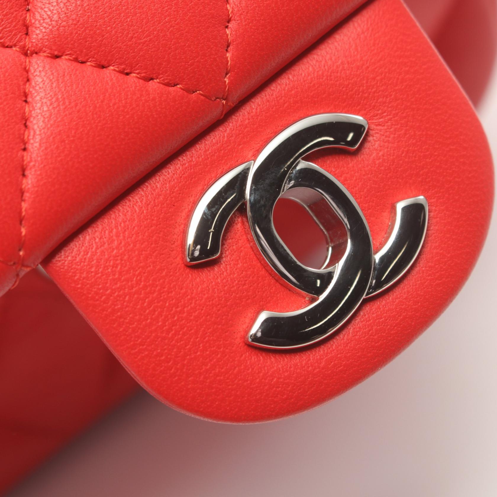 Chanel Mini Matelasse Lambskin Shoulder Bag Red