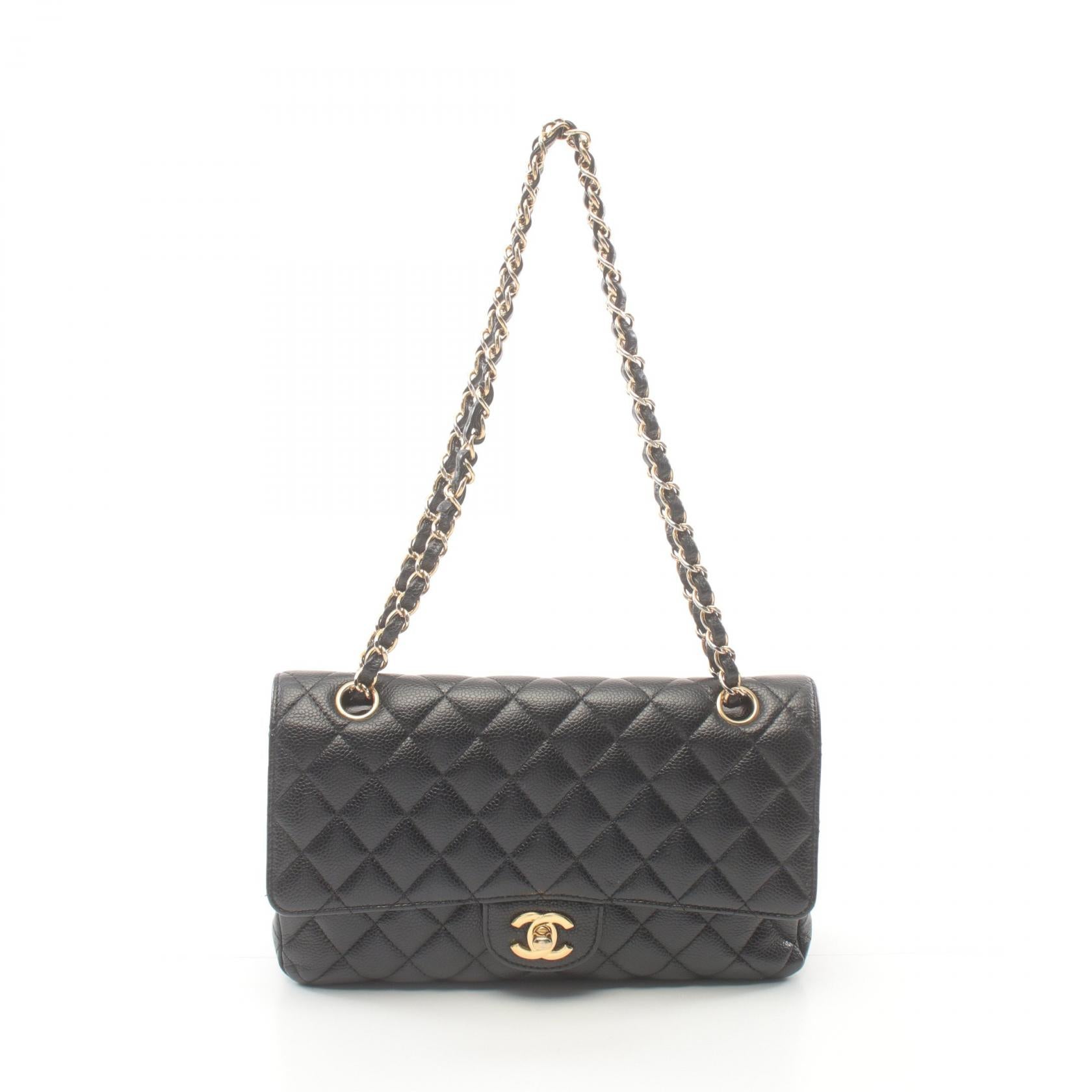 Chanel Matelasse W Flap Shoulder Bag Leather