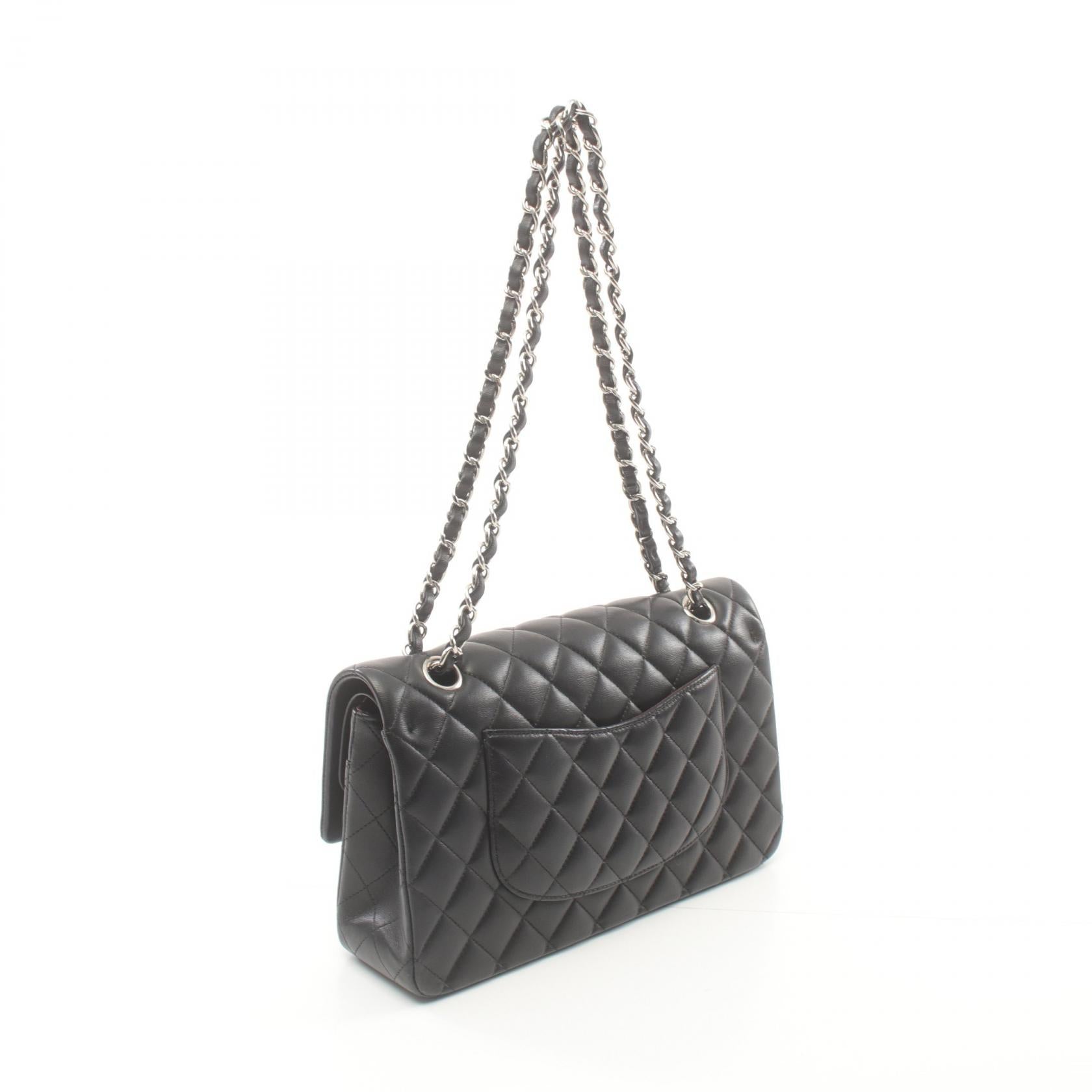 Chanel Lambskin Matelasse W Flap Shoulder Bag