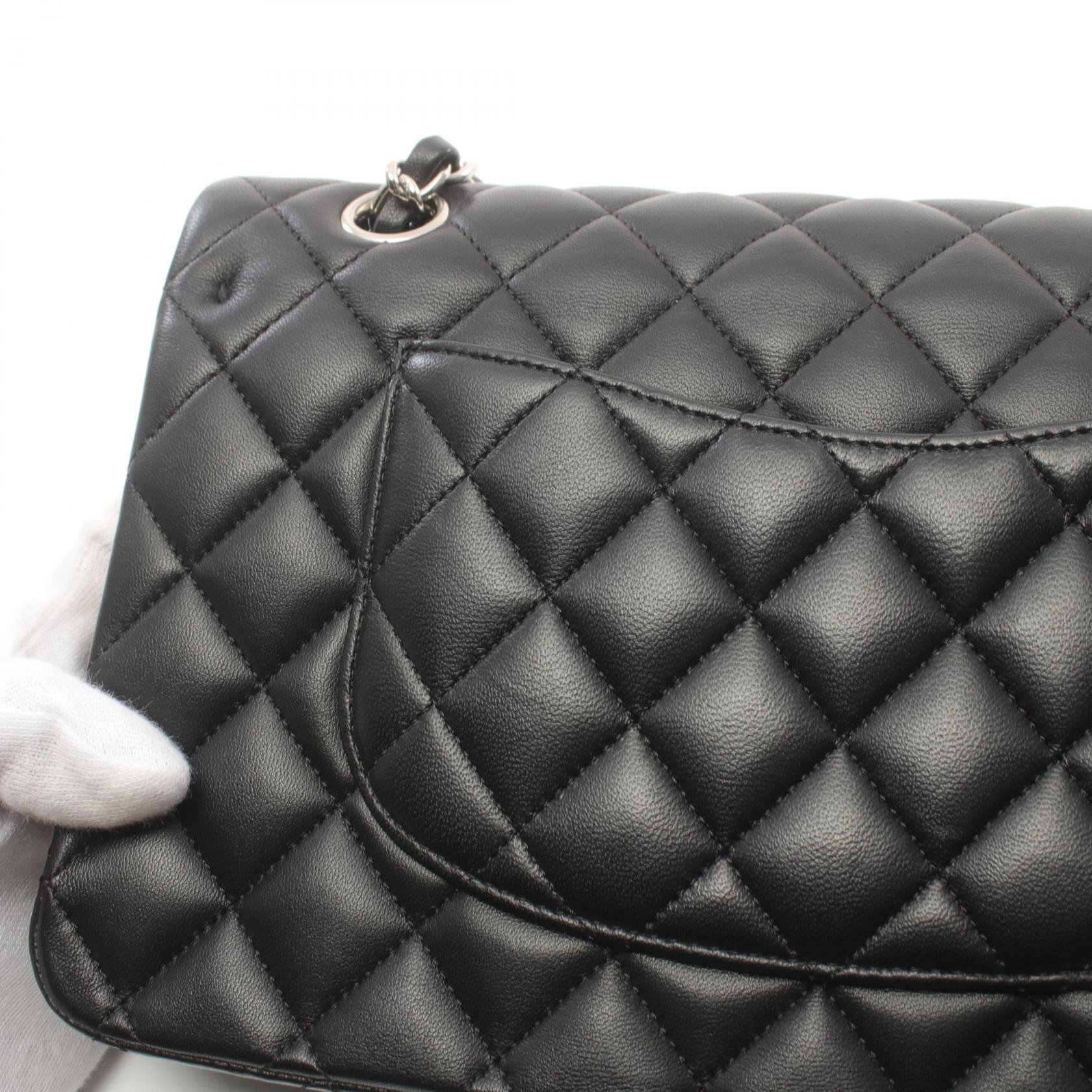 Chanel Lambskin Matelasse W Flap Shoulder Bag