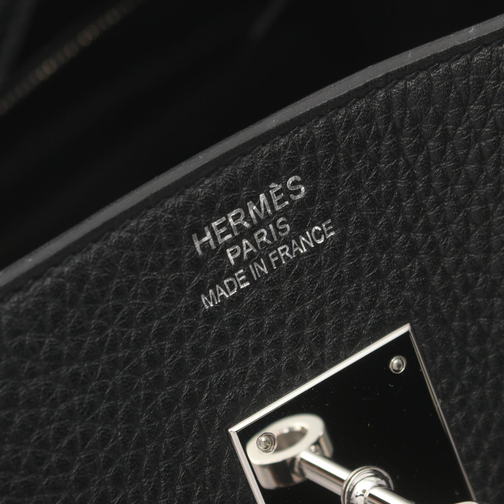 Hermes Birkin 35 Togo Handbag Black