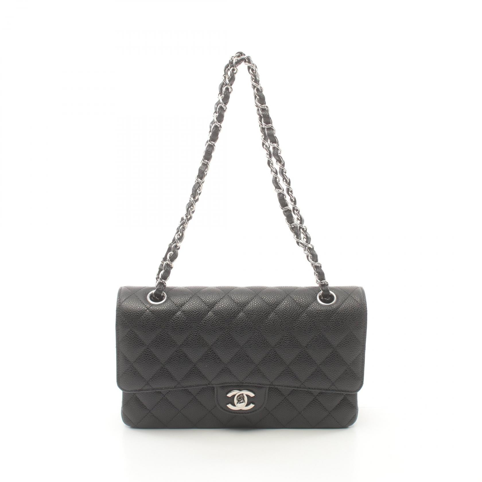 Chanel Matelasse W Flap Leather Shoulder Bag