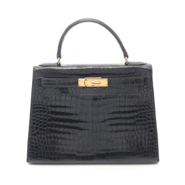 Hermes Kelly28 Shiny Porosus Crocodile