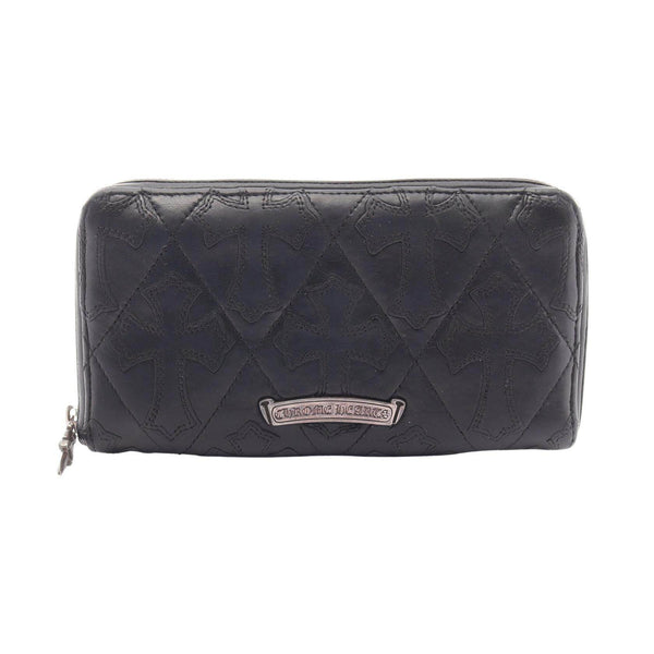 Chrome Hearts Cemetery Cross Patch Leather Long Wallet