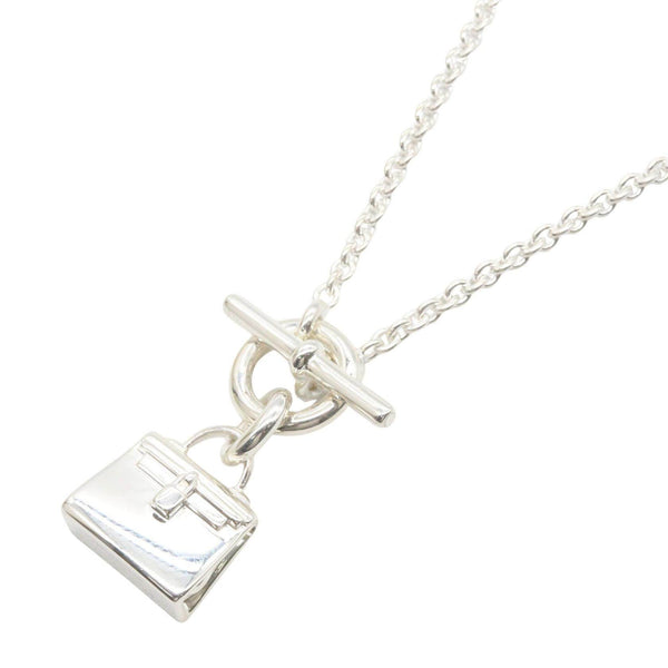 Hermes Amulette Kelly Silver Necklace