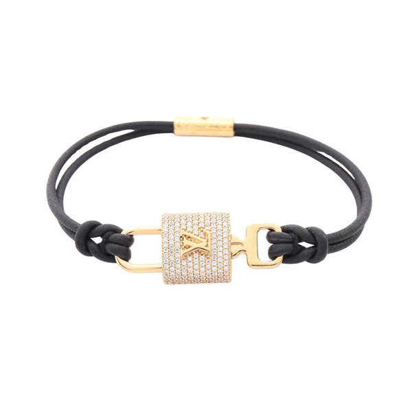 Louis Vuitton LV Padlock Leather Bracelet
