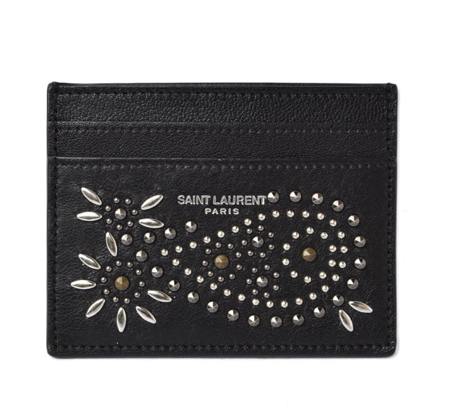 Yves Saint Laurent Leather Card Case Black