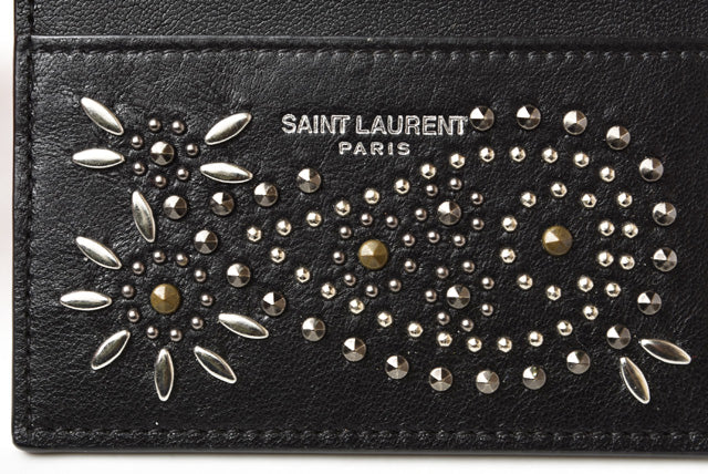 Yves Saint Laurent Leather Card Case Black