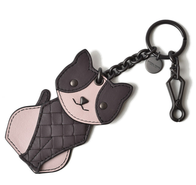 Bottega Veneta Leather Keyring/Keychain Cat Charm