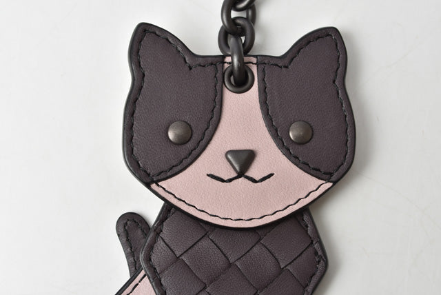 Bottega Veneta Leather Keyring/Keychain Cat Charm