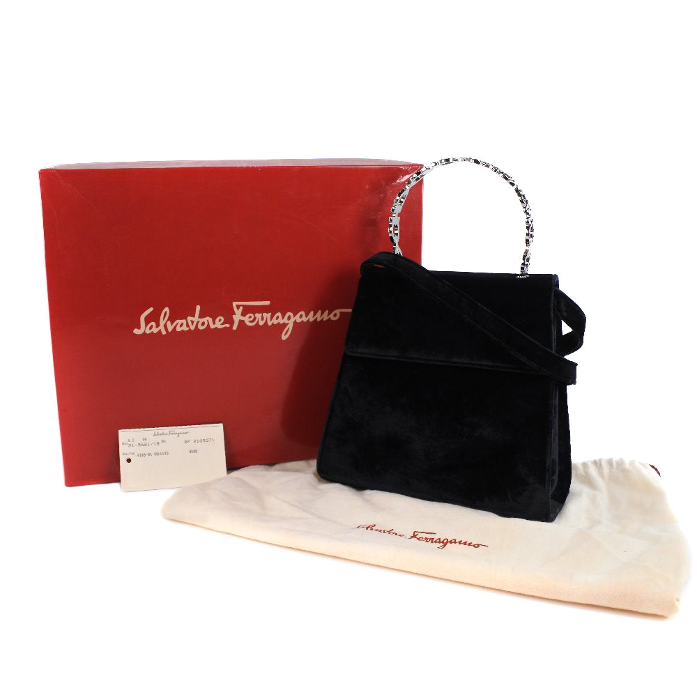 Salvatore Ferragamo Suede Handbag Suede Handbag P-21 5681 in Very Good Condition