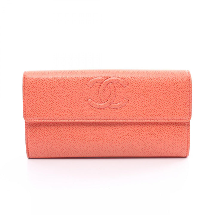 Chanel CC Caviar Long Wallet Leather Long Wallet 18524612 in Very Good Condition