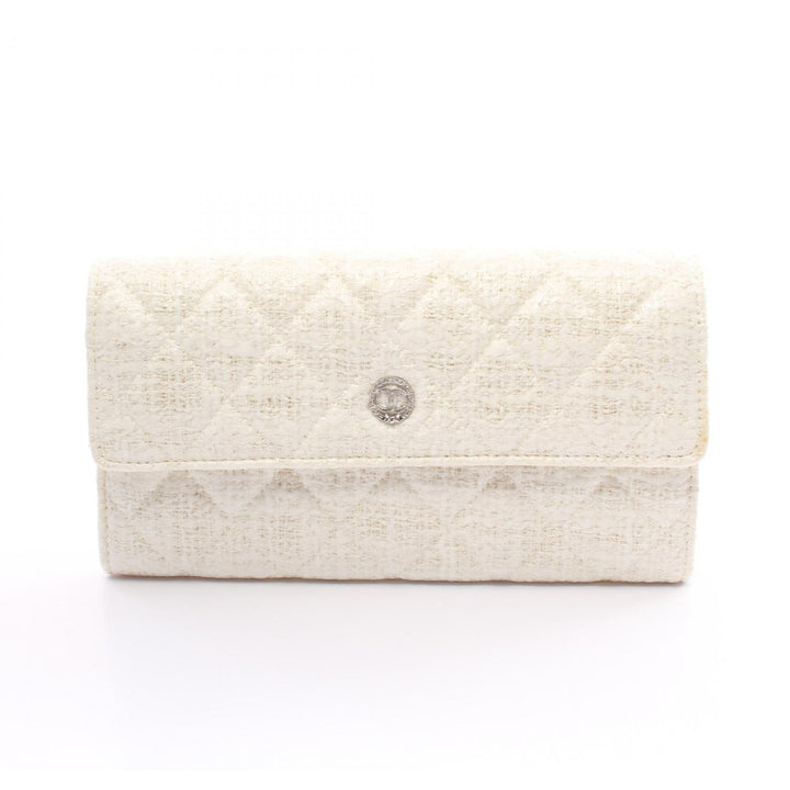 Chanel CC Tweed Long Wallet  Canvas Long Wallet A68809 in Very Good Condition