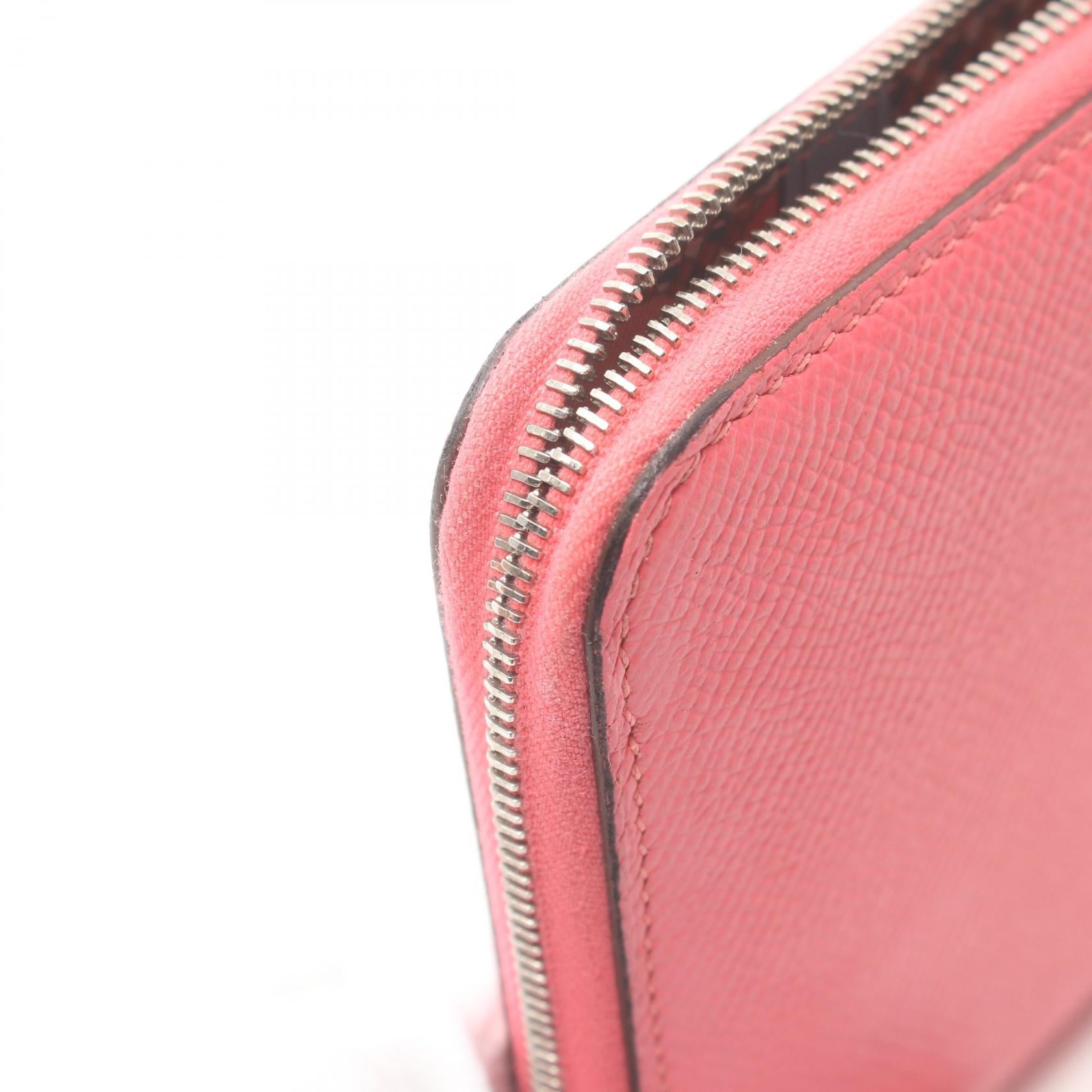 Hermes Azap Long Silk'in Round Wallet Pink