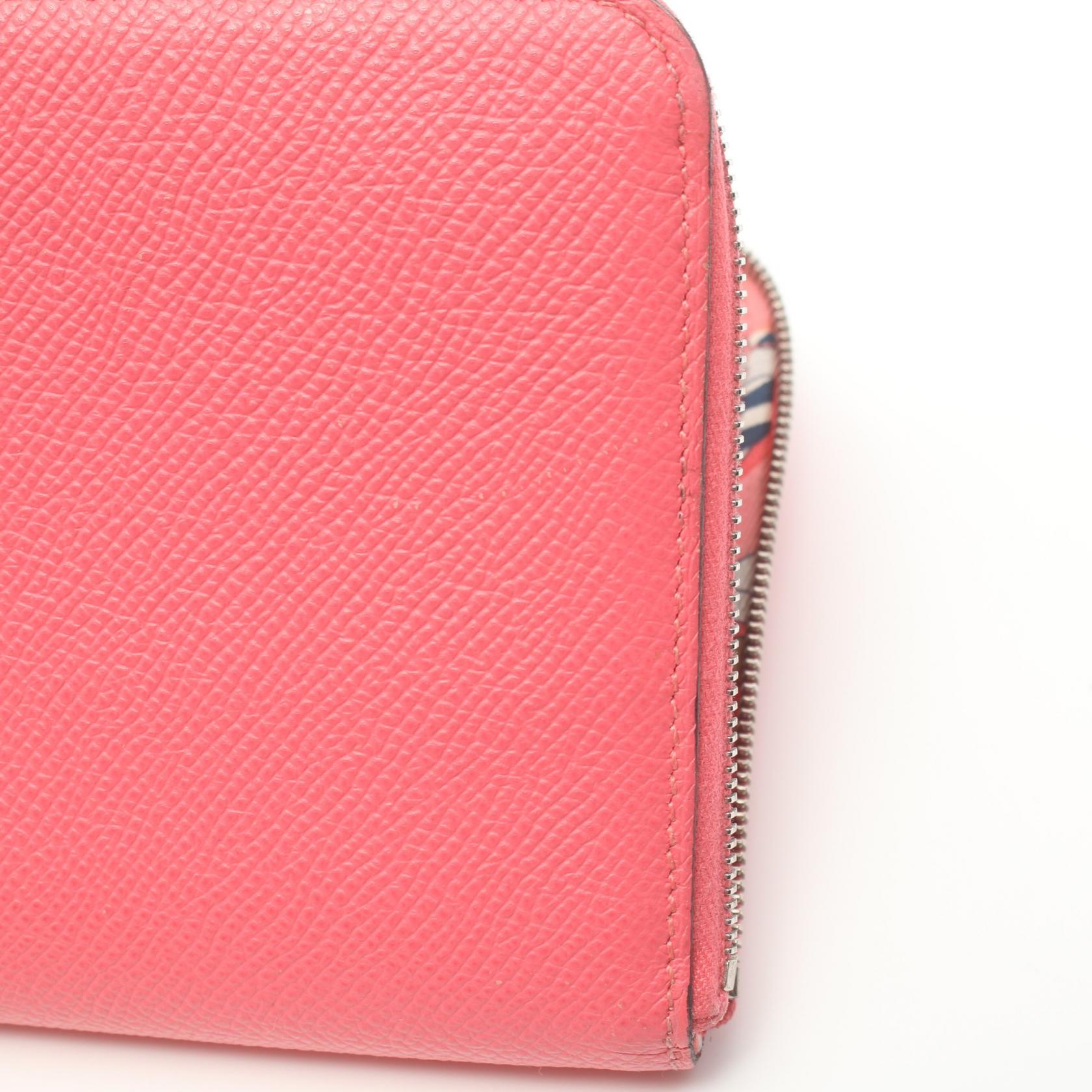 Hermes Azap Long Silk'in Round Wallet Pink