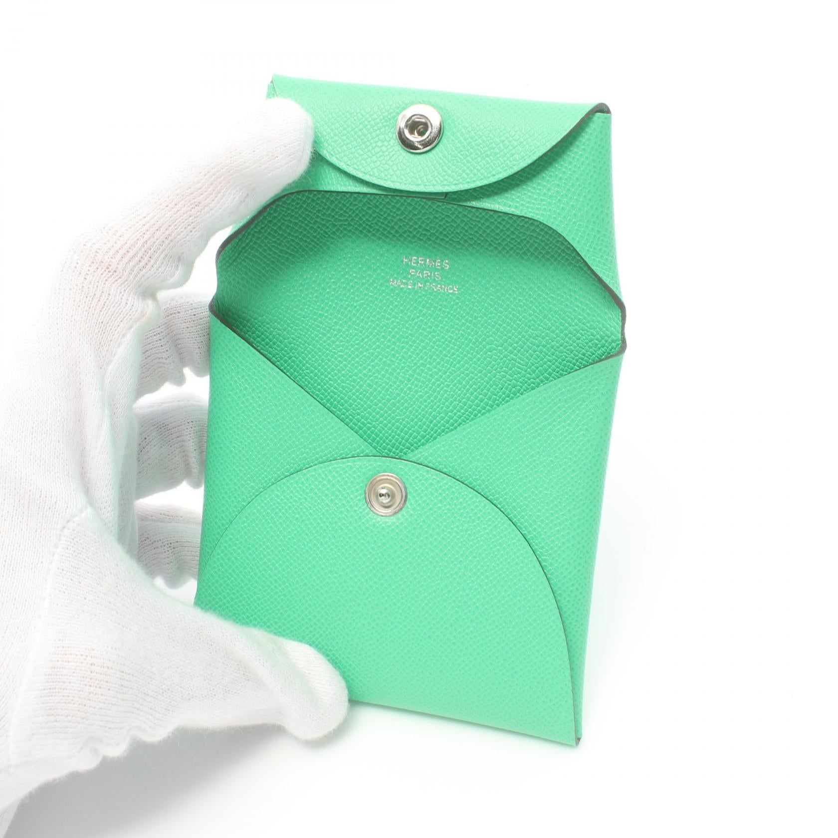 Hermes Bastia Coin Case Wallet Green