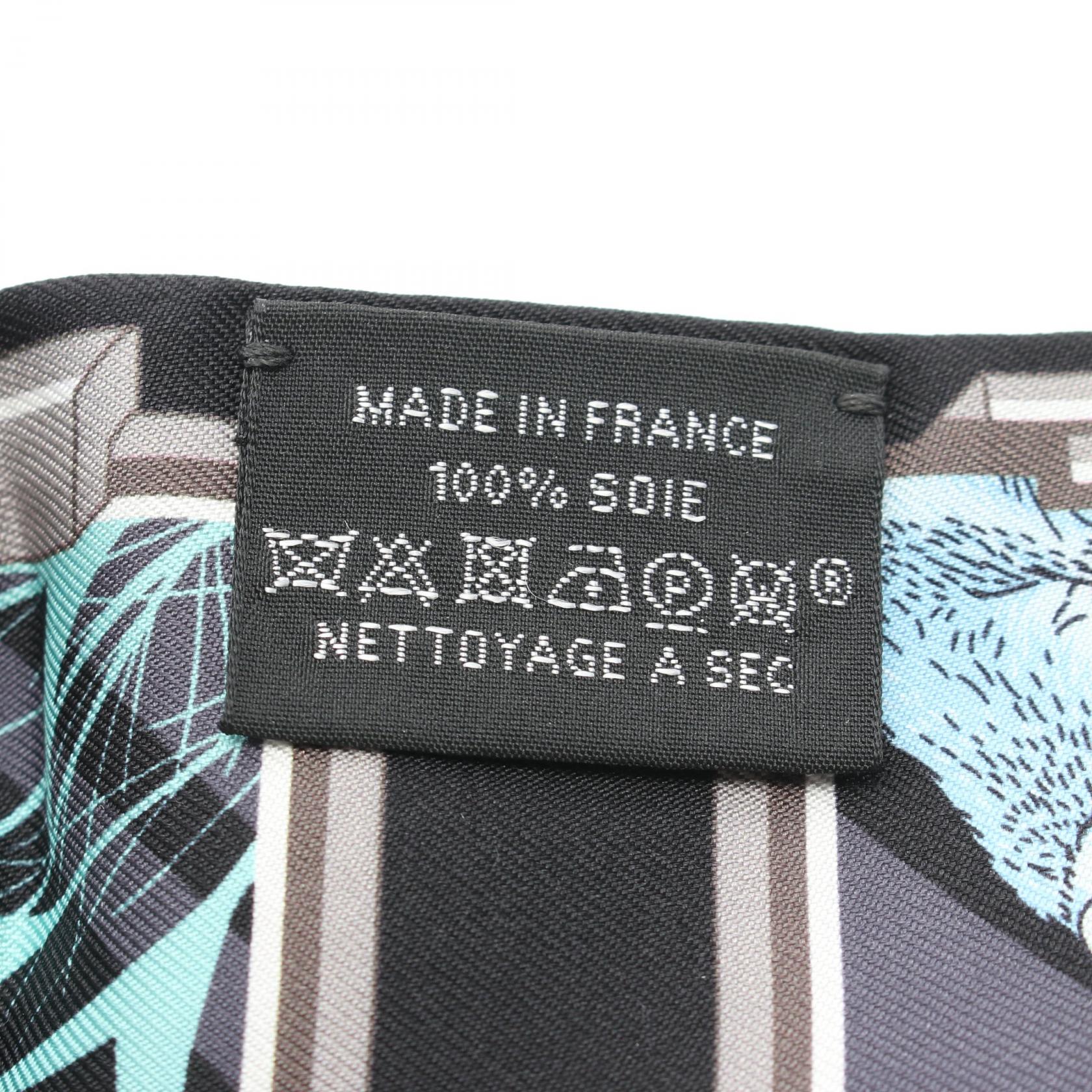 Hermes Silk Twilly Scarf Black Multi