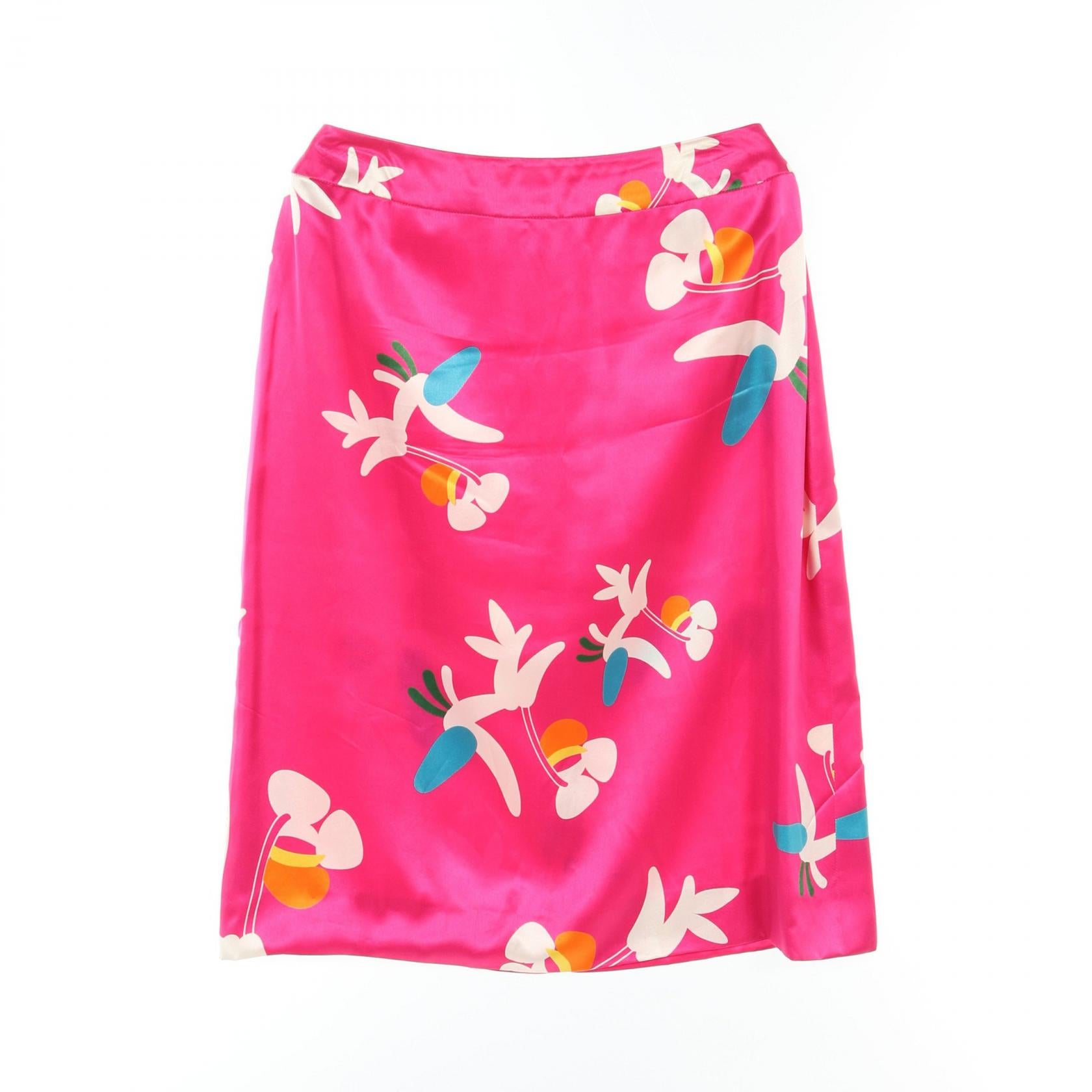 Chanel Silk Skirt Pink Multicolor