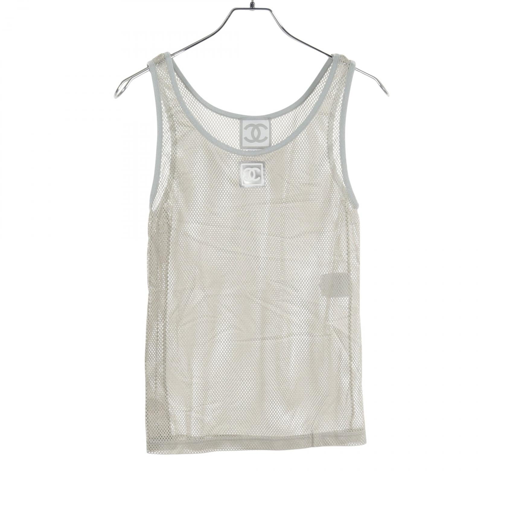 Chanel Coco Mark Mesh Tank Top Polyester