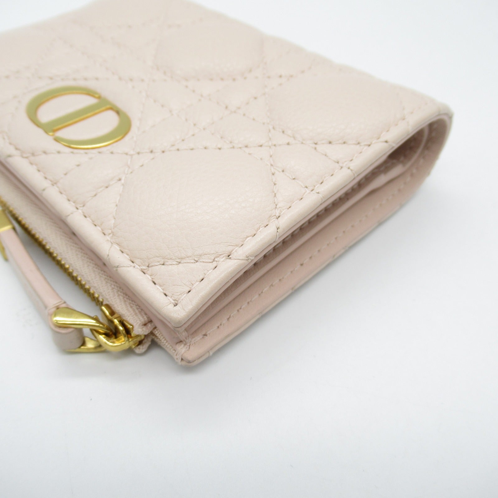 Dior Caro Dahlia Bifold Wallet Pink Leather