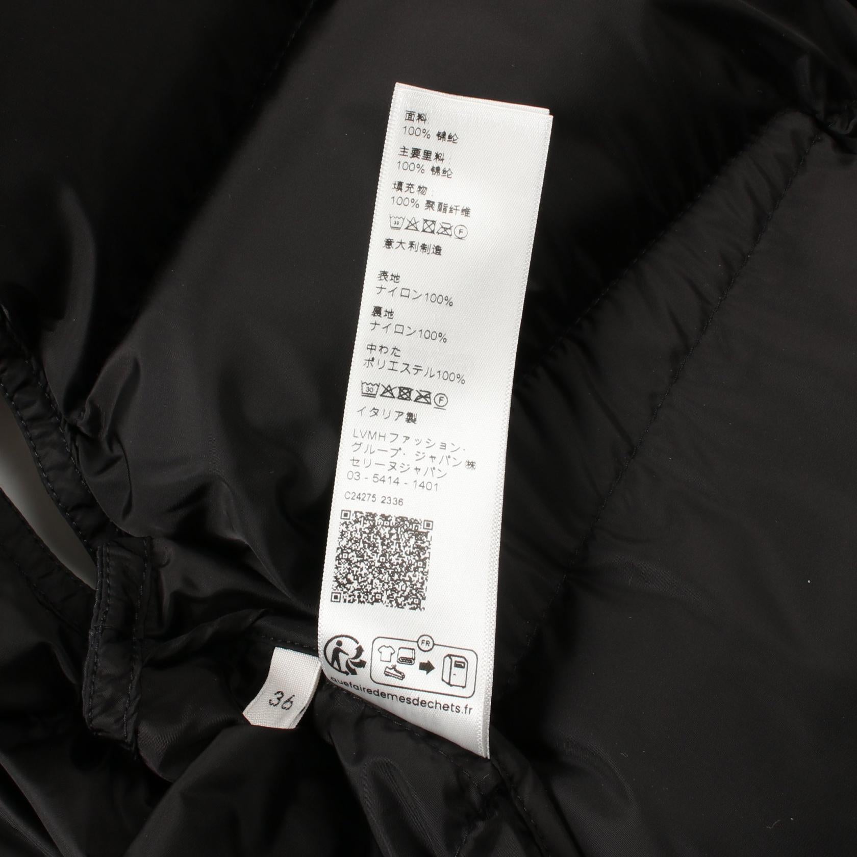 Celine Quilted Nylon Jacket Black