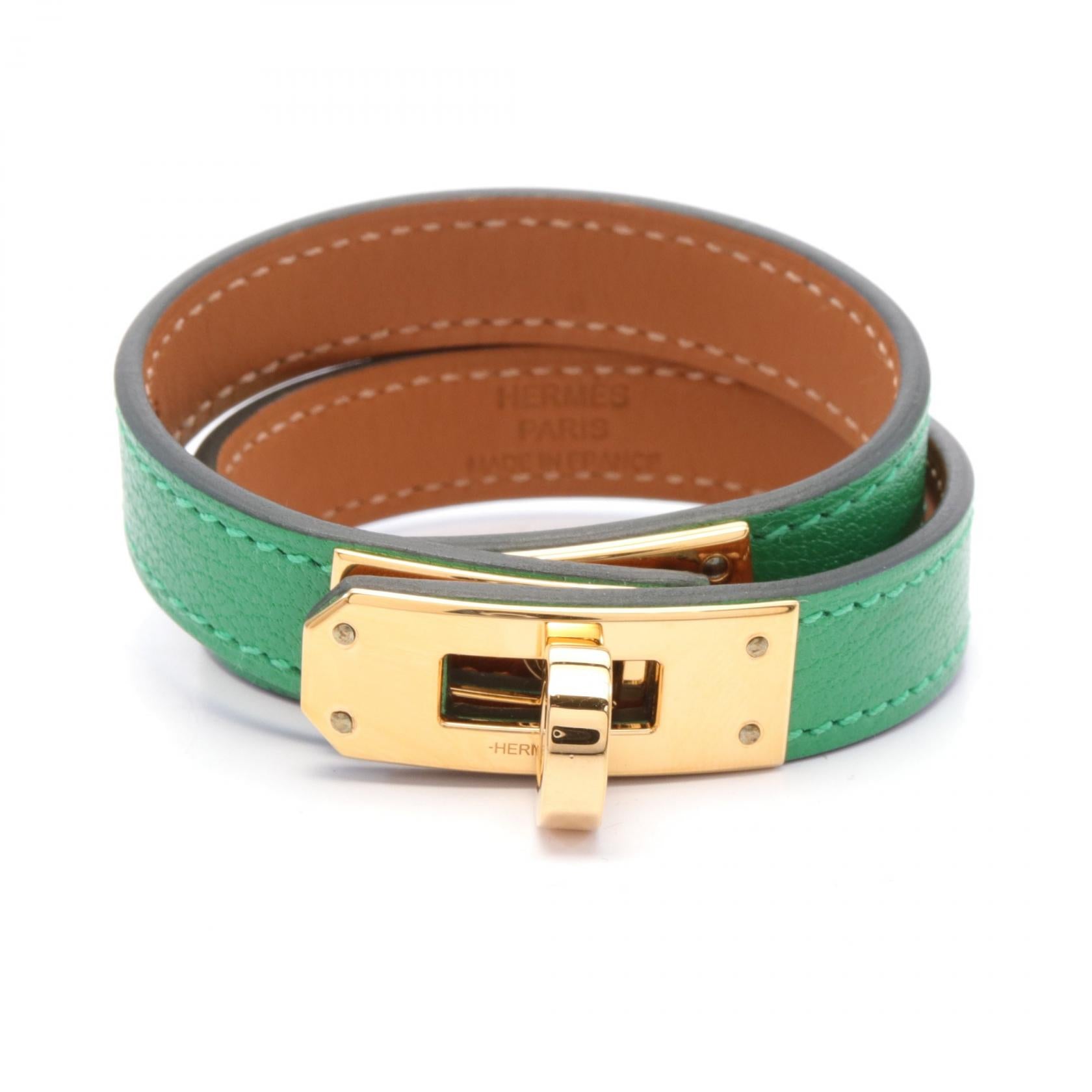 Hermes Mini Kelly Bamboo Bracelet Gold Plated