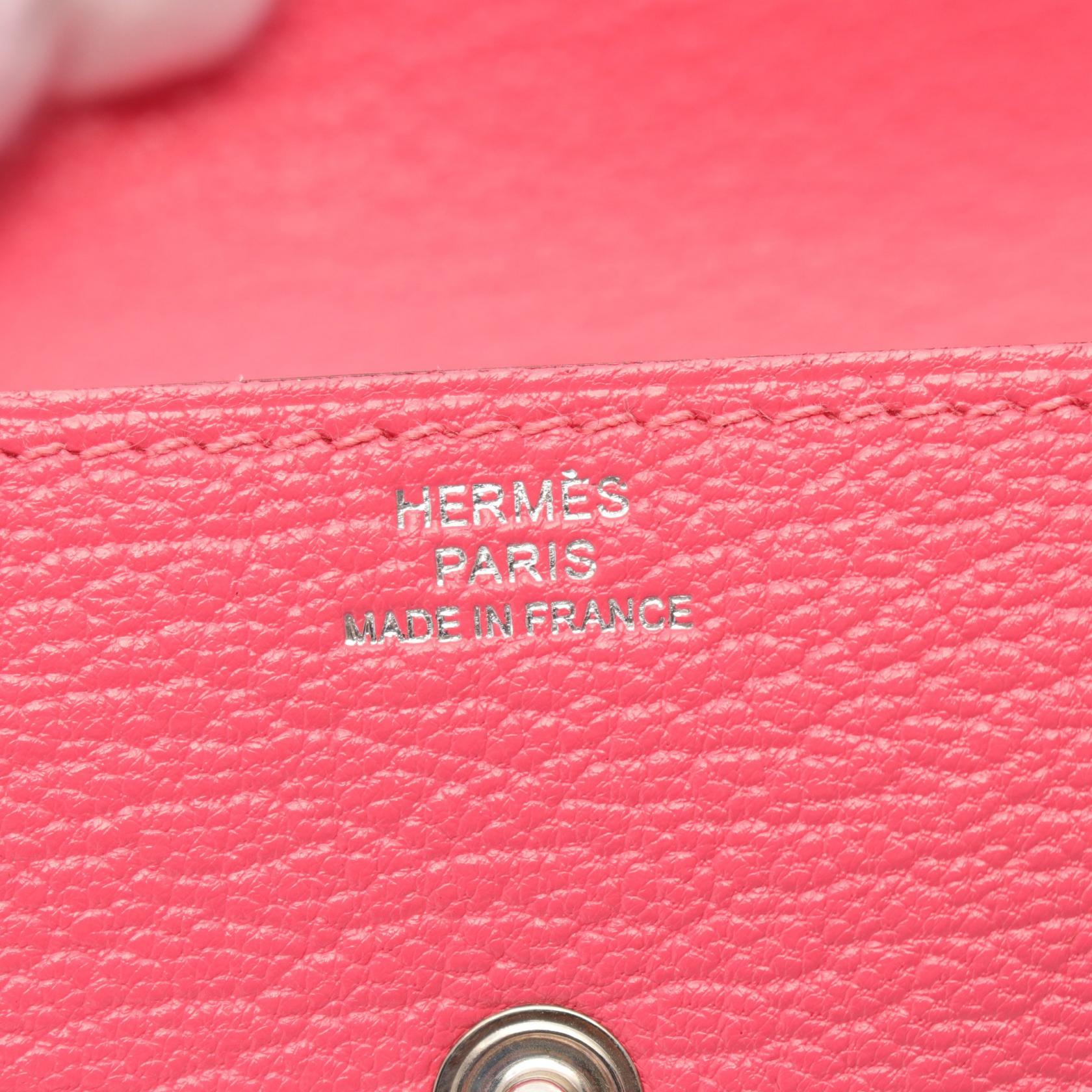 Hermes Chevre Mysore Coin Case Pink