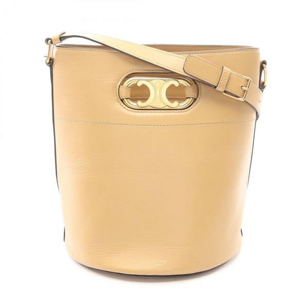 CELINE Triomphe Maillon Leather Bucket Bag