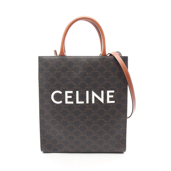 CELINE Small Vertical Cabas Triomphe Coated Canvas Tote Bag