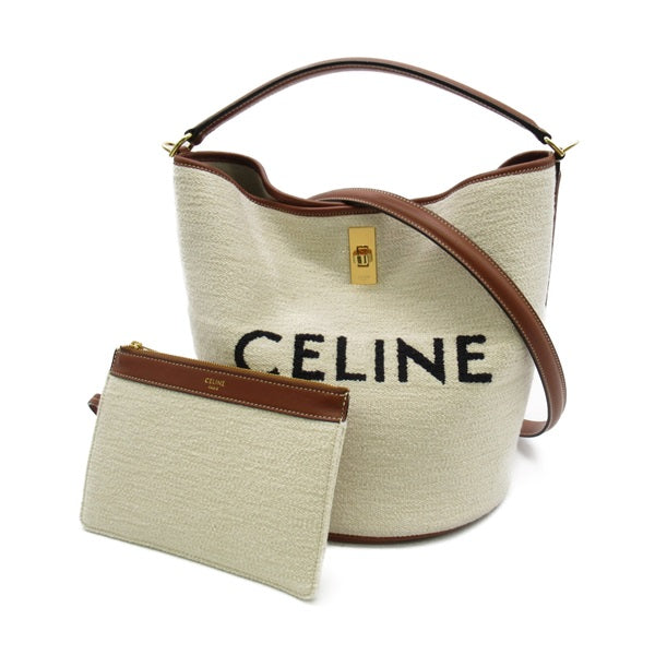 Celine Canvas Bucket Bag Canvas Crossbody Bag 195572ERH in Excellent condition