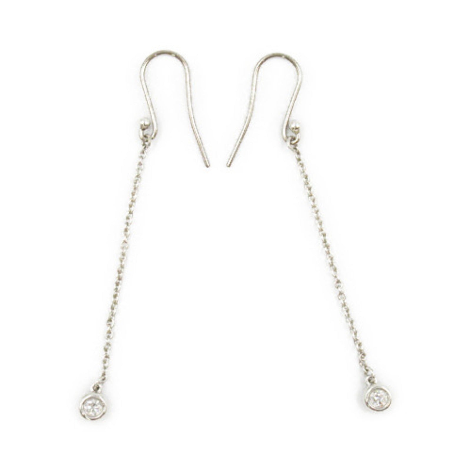 Tiffany & Co x Elsa Peretti Diamonds by The Yard Drop Earrings Metal Earrings in Great Condition