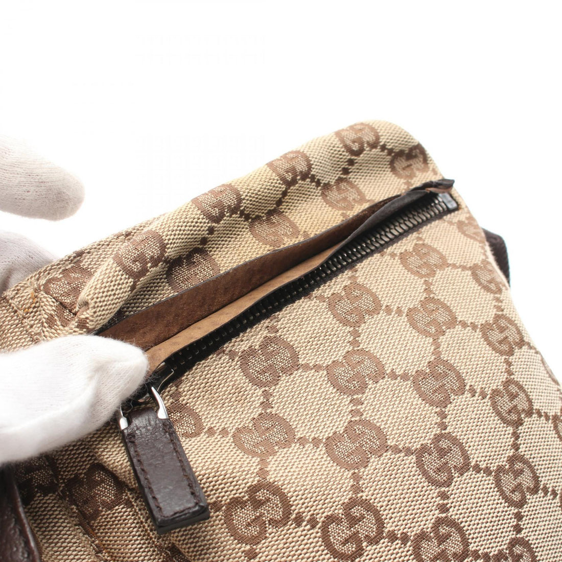 Gucci Canvas Leather Waist Bag 28566