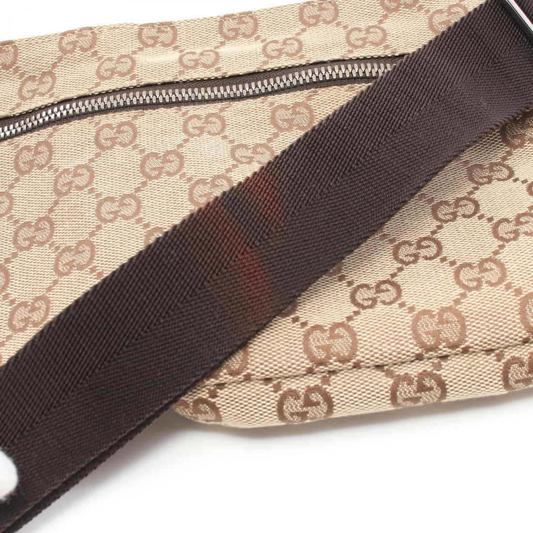 Gucci Canvas Leather Waist Bag 28566