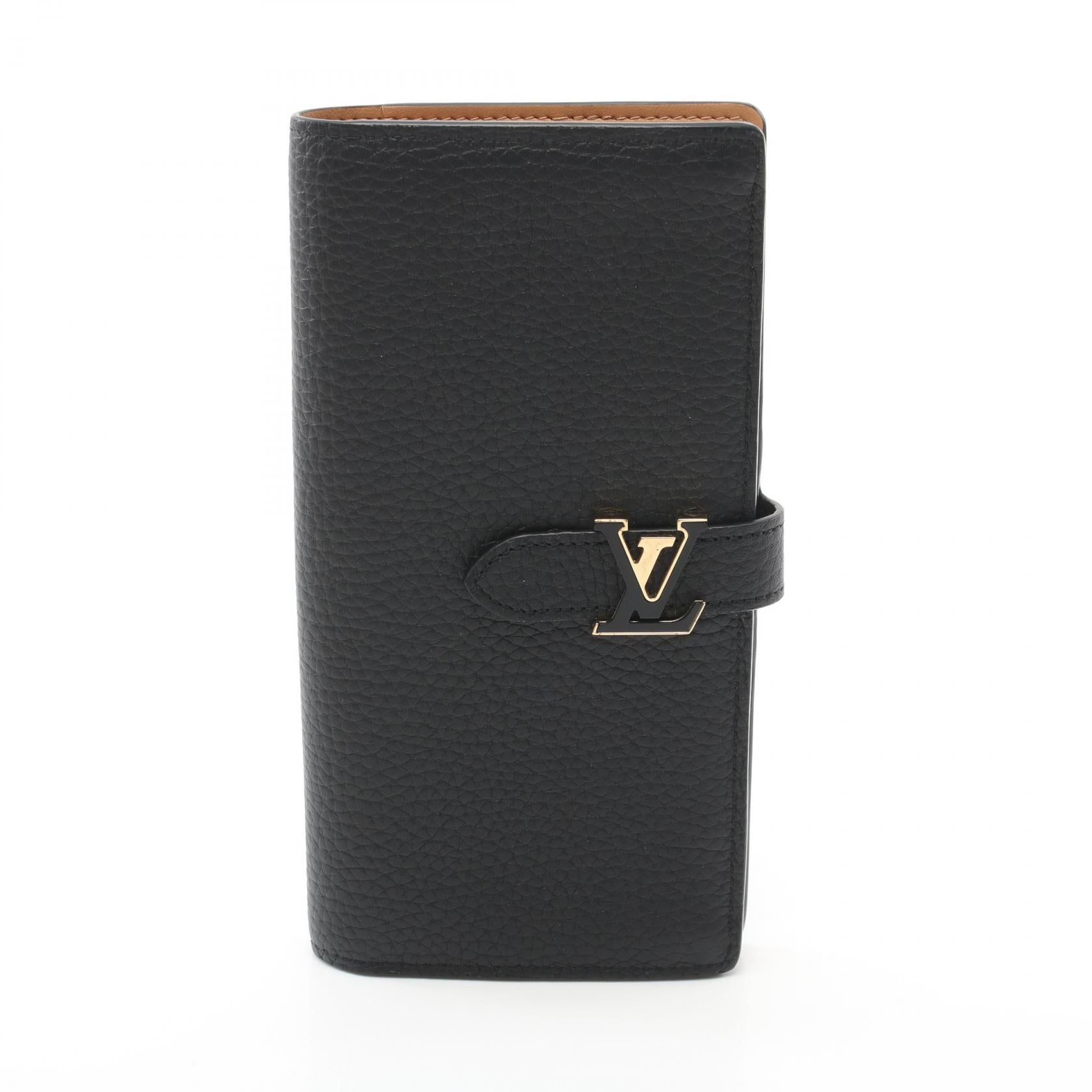 Louis Vuitton Taurillon LV Vertical Wallet Leather Long Wallet M81330 in Very Good Condition